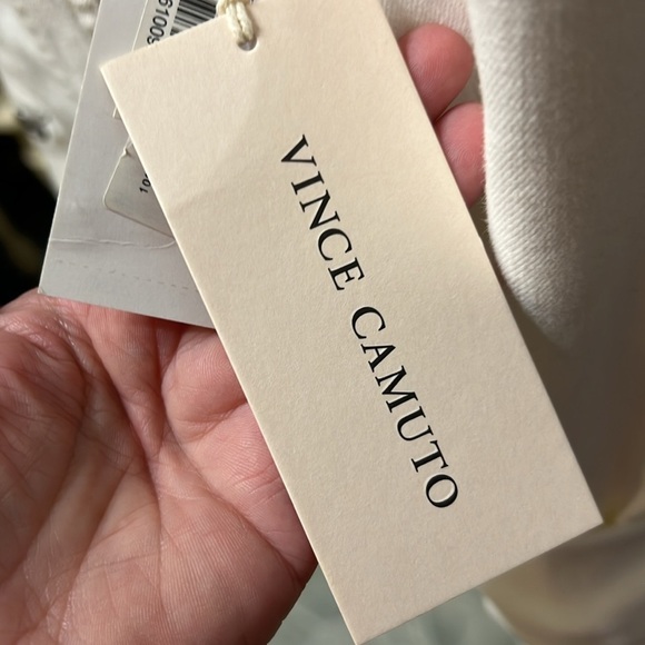 Vince Camuto White Jean Jacket side Lace up Button Front Denim Jacket Small nwt - Picture 6 of 14